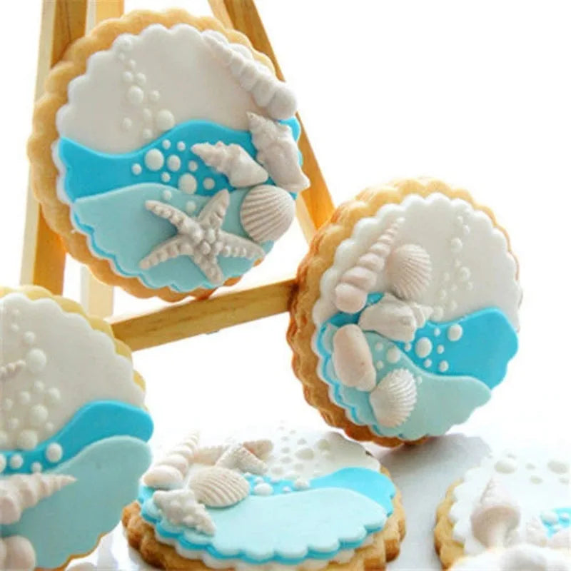 Shell Sea Fondant Mold Conch Shell Round Silicone Shell Baking Mold DIY Candy Cake Soap Jelly Sorbet Chocolate Mold