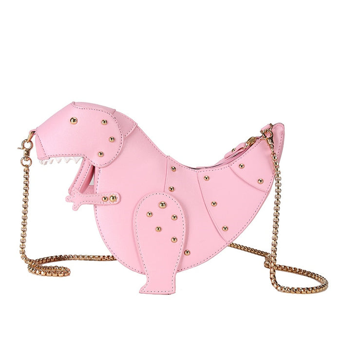 Dinosaur Design Rivets Women& Purses and Handbags Shoulder Chain Bag Designer Small  Crossbody Bag Female Clutch Bag Pu Leather