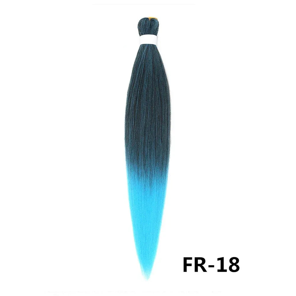 3PCS Braiding Hair Extension PreStretched Soft Yaki Synthetic Crochet Braid Hot Water Setting Green Pink Orange Yellow Hair