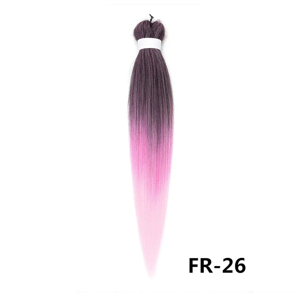 3PCS Braiding Hair Extension PreStretched Soft Yaki Synthetic Crochet Braid Hot Water Setting Green Pink Orange Yellow Hair