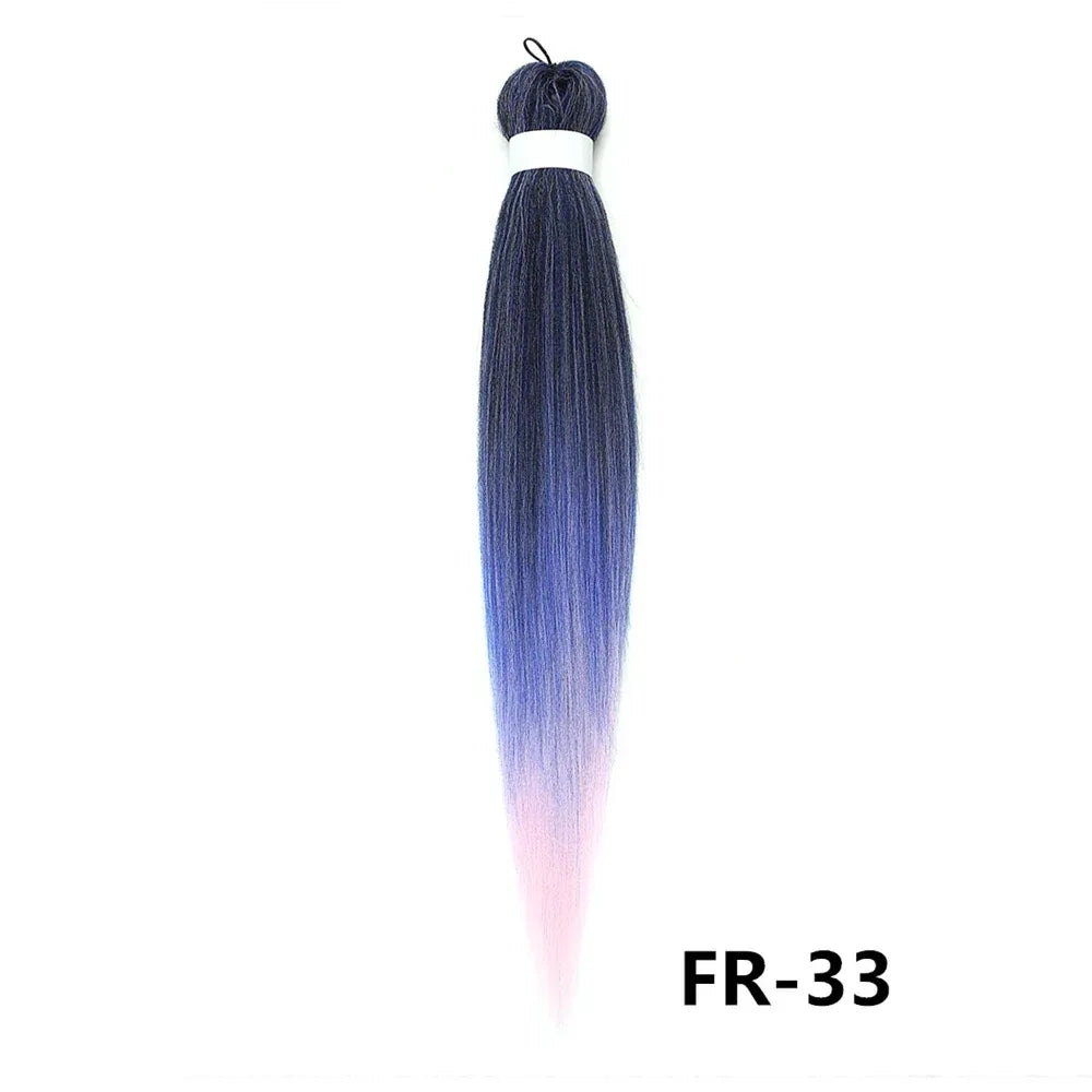 3PCS Braiding Hair Extension PreStretched Soft Yaki Synthetic Crochet Braid Hot Water Setting Green Pink Orange Yellow Hair