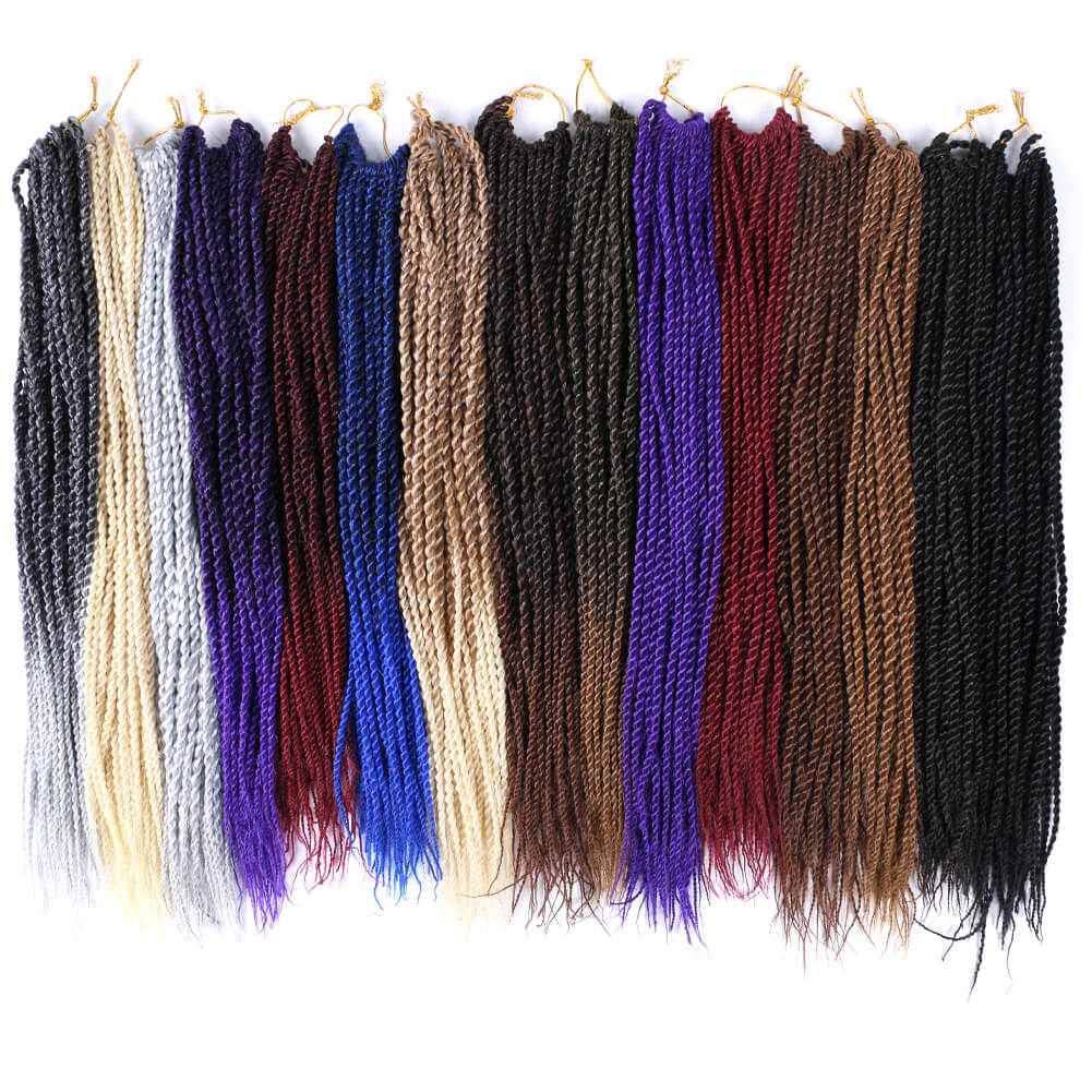 18 Inch 6 Packs Senegal Twist Hair Crochet Braids 30Stands/Pack Synthetic Braiding Hair Extensions for Black Women