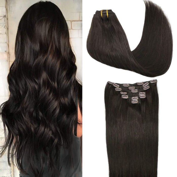 20 Inch 7pcs Clip in Hair Extensions Chocolate Brown