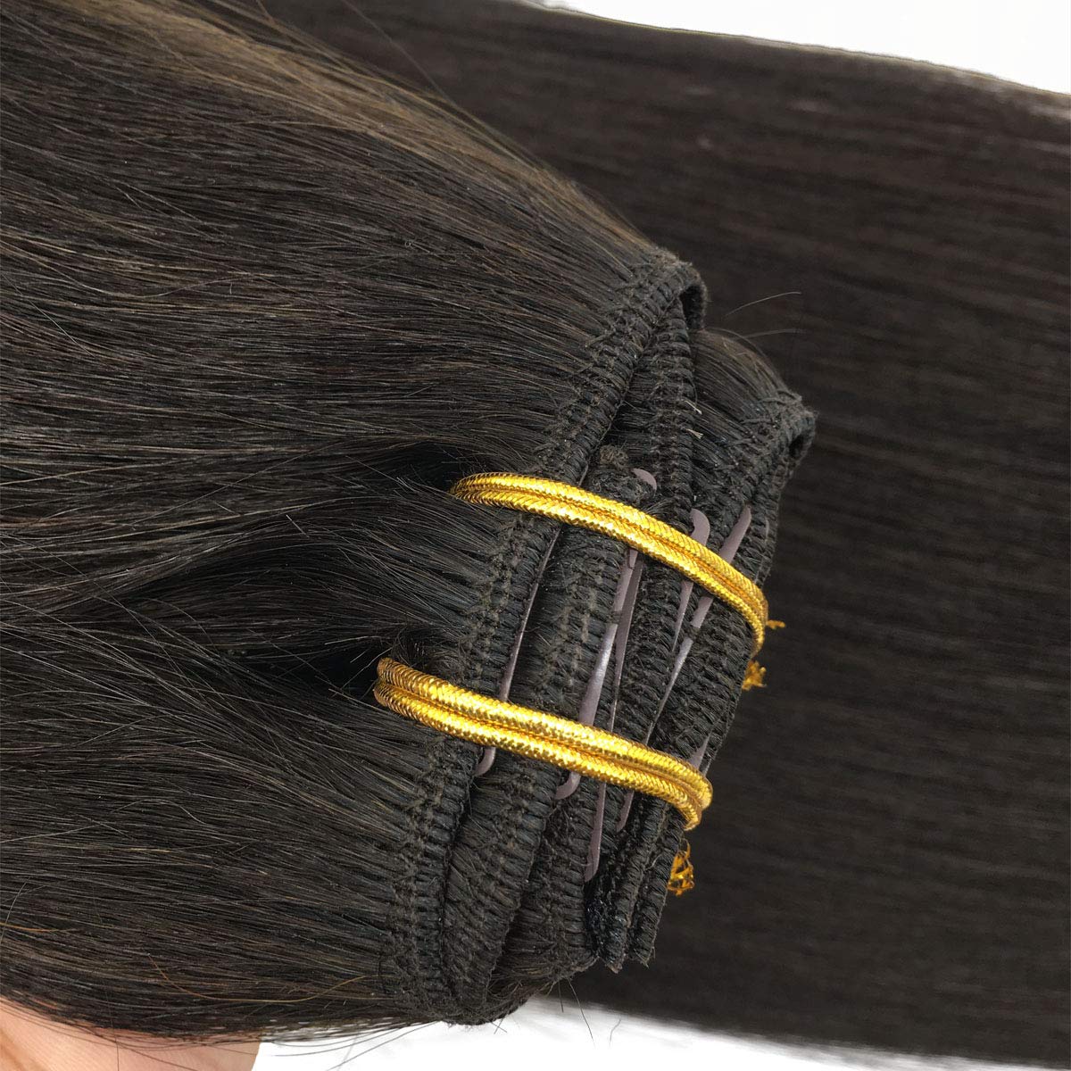 20 Inch 7pcs Clip in Hair Extensions Chocolate Brown