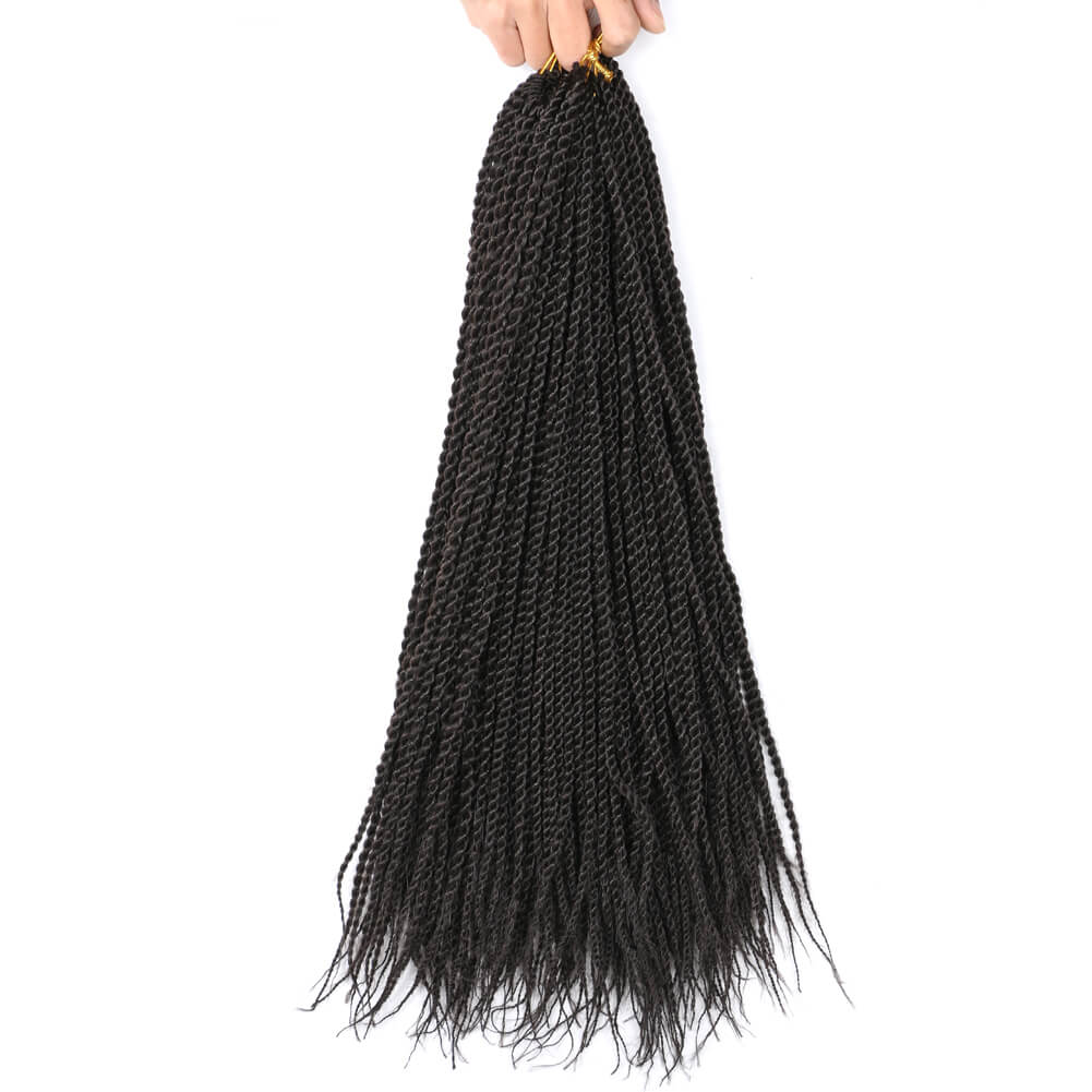 18 Inch 6 Packs Senegal Twist Hair Crochet Braids 30Stands/Pack Synthetic Braiding Hair Extensions for Black Women Dark Brown
