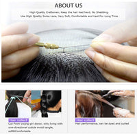 Kinky Straight Yaki Human Hair Lace Front Wigs
