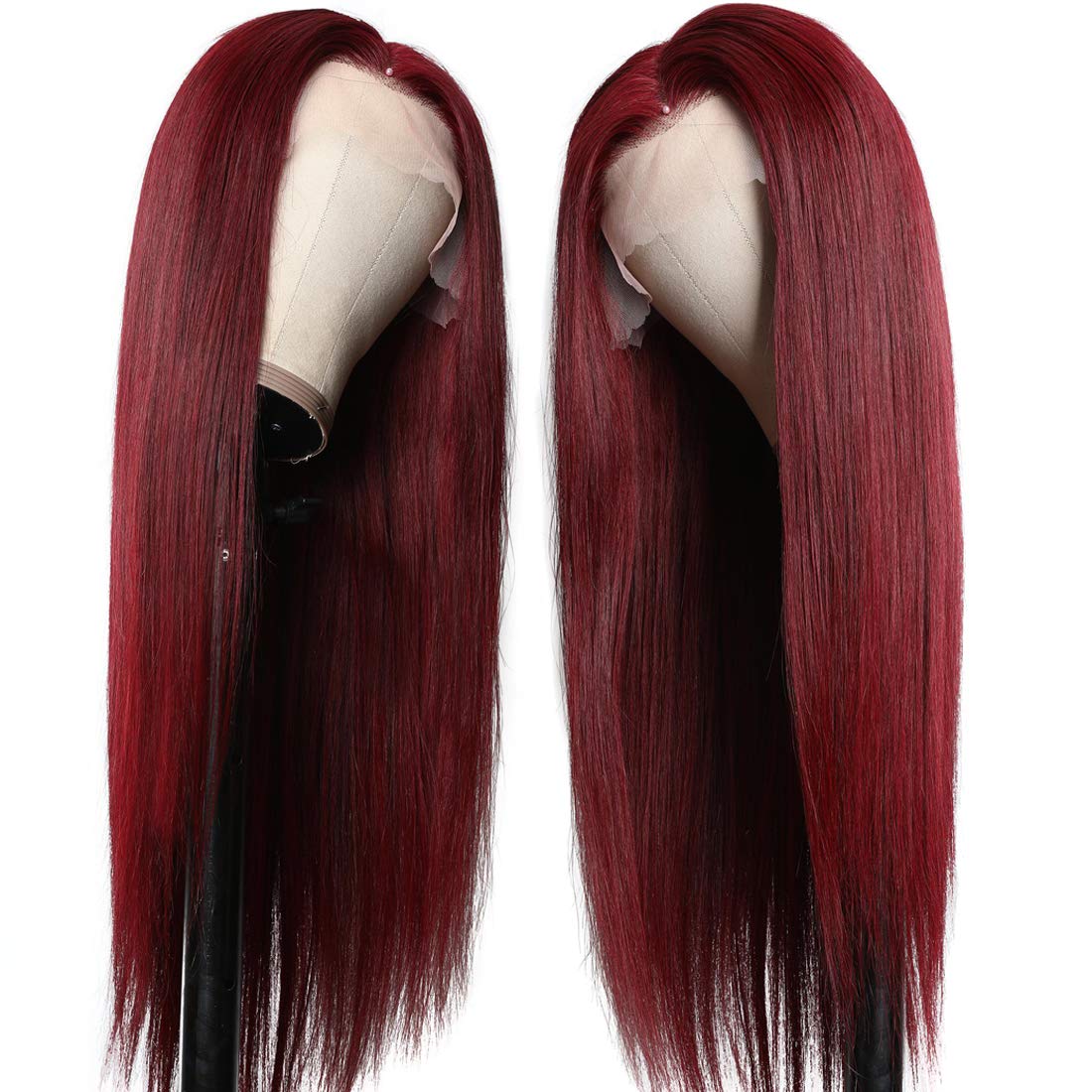 Burgundy13x4 Lace Front Human Hair Wig Pre Plucked with Baby Hair 99J Color WIGMFG