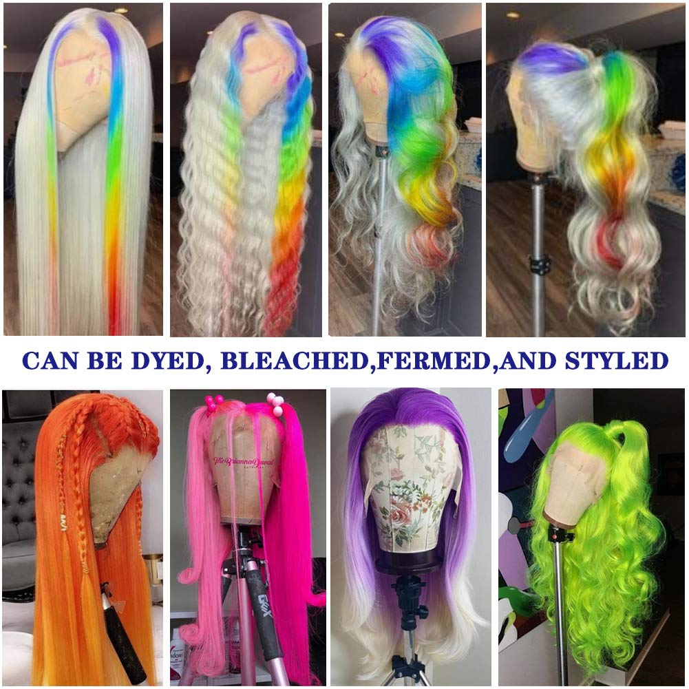 13x4 Pre Plucked Transparent Lace Frontal Wig with Baby Hair 150% Density Straight Blonde