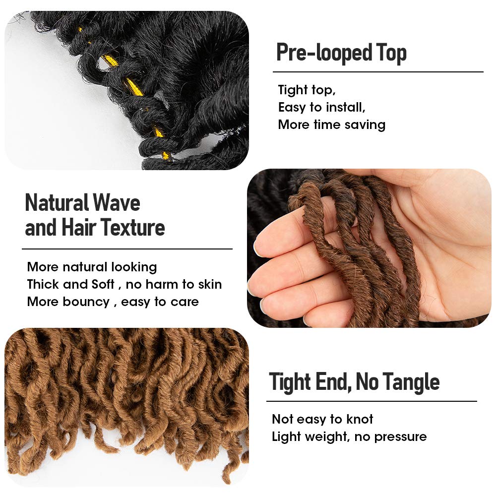 18 Inch 6 Packs Gypsy Twist Hair Crochet Braids 24Stands/Pack Synthetic Braiding Hair Extensions for Black Women