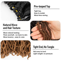 18 Inch 6 Packs Gypsy Twist Hair Crochet Braids 24Stands/Pack Synthetic Braiding Hair Extensions for Black Women