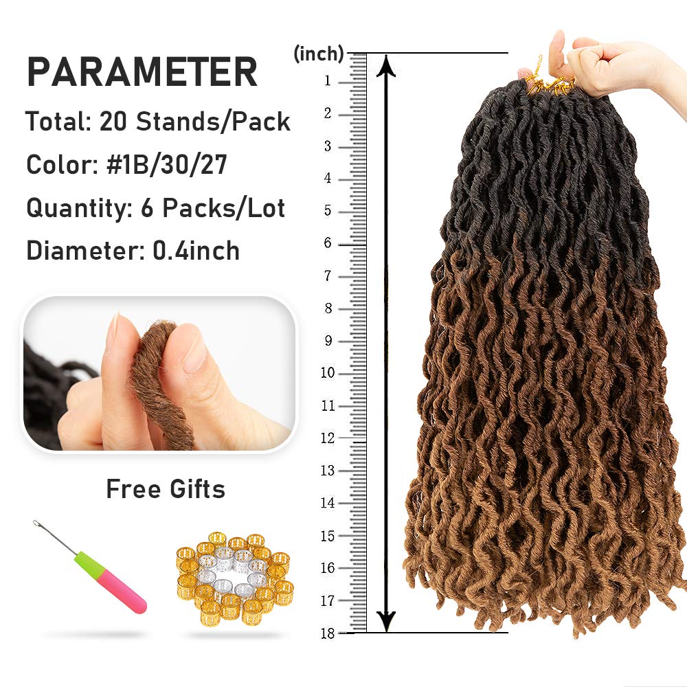 18 Inch 6 Packs Gypsy Twist Hair Crochet Braids 24Stands/Pack Synthetic Braiding Hair Extensions for Black Women
