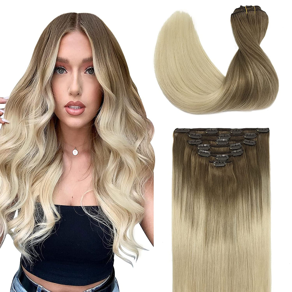 20 Inch 7pcs Clip in Hair Extensions