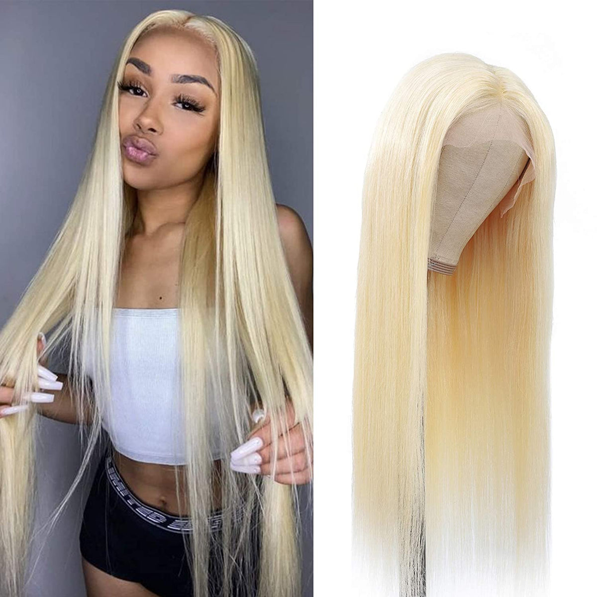 Blonde Lace Front Wig Human Hair Straight Blonde Human Hair Wigs