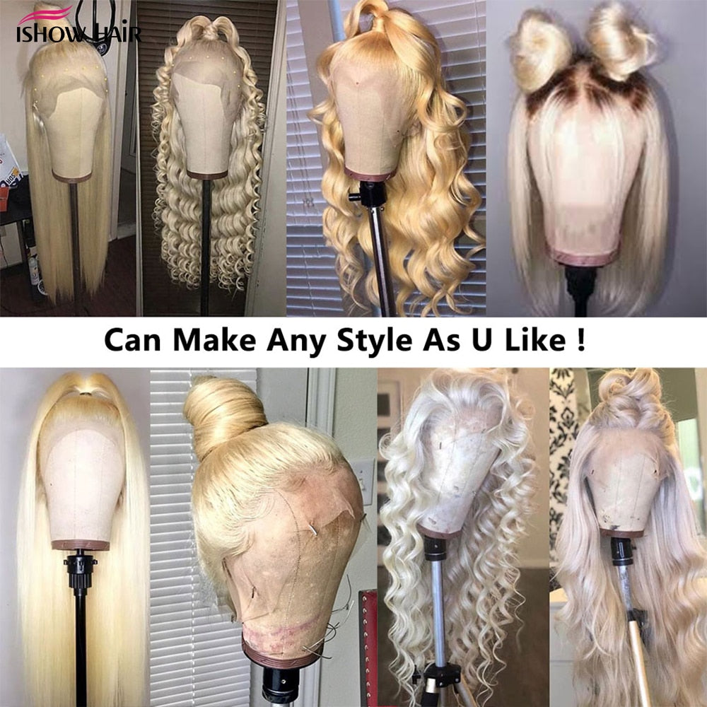 Human Hair Wigs Blonde Lace Part Wig For Women 613 28 30 Inch Frontal Pre Plucked Glueless Transparent Honey Blonde Straight Wig