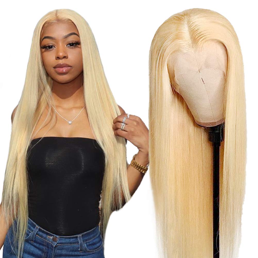 613 Blonde Lace Front Wigs Bleach Blonde Human Hair Wigs