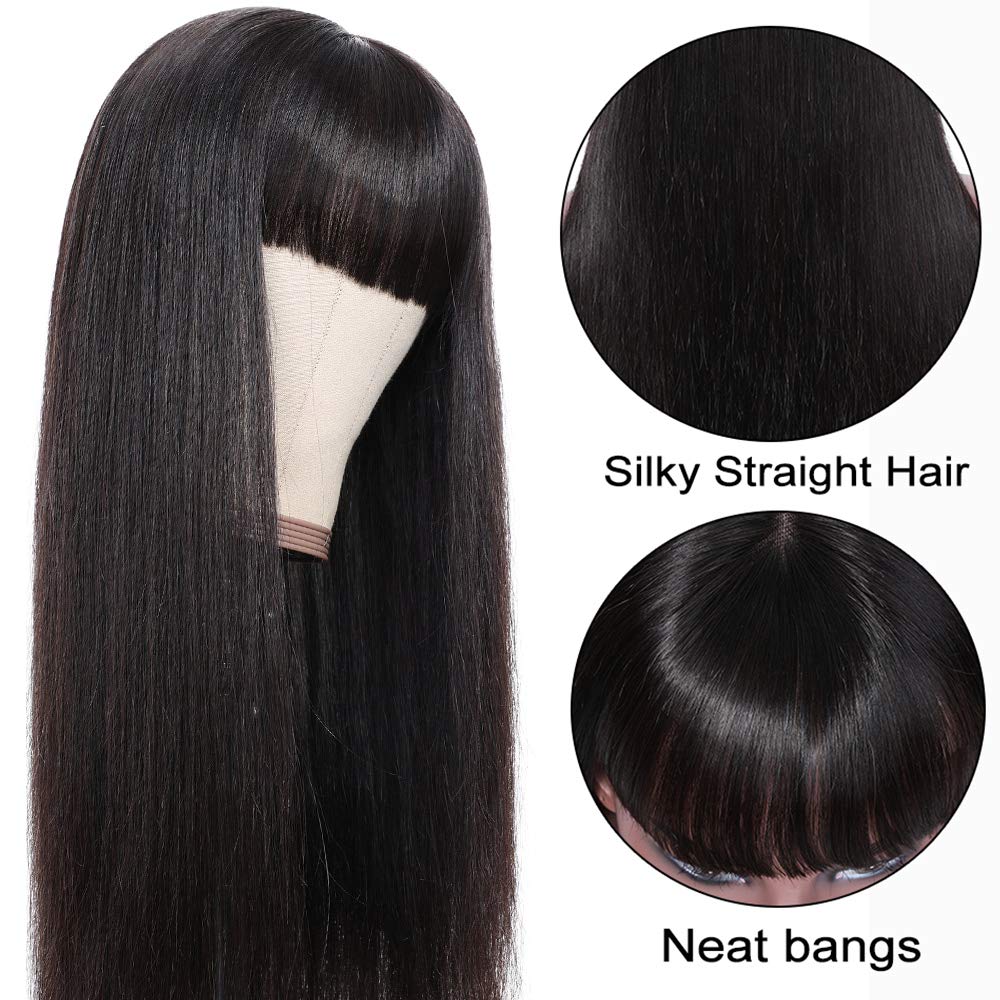 Human Hair Wigs with Bangs