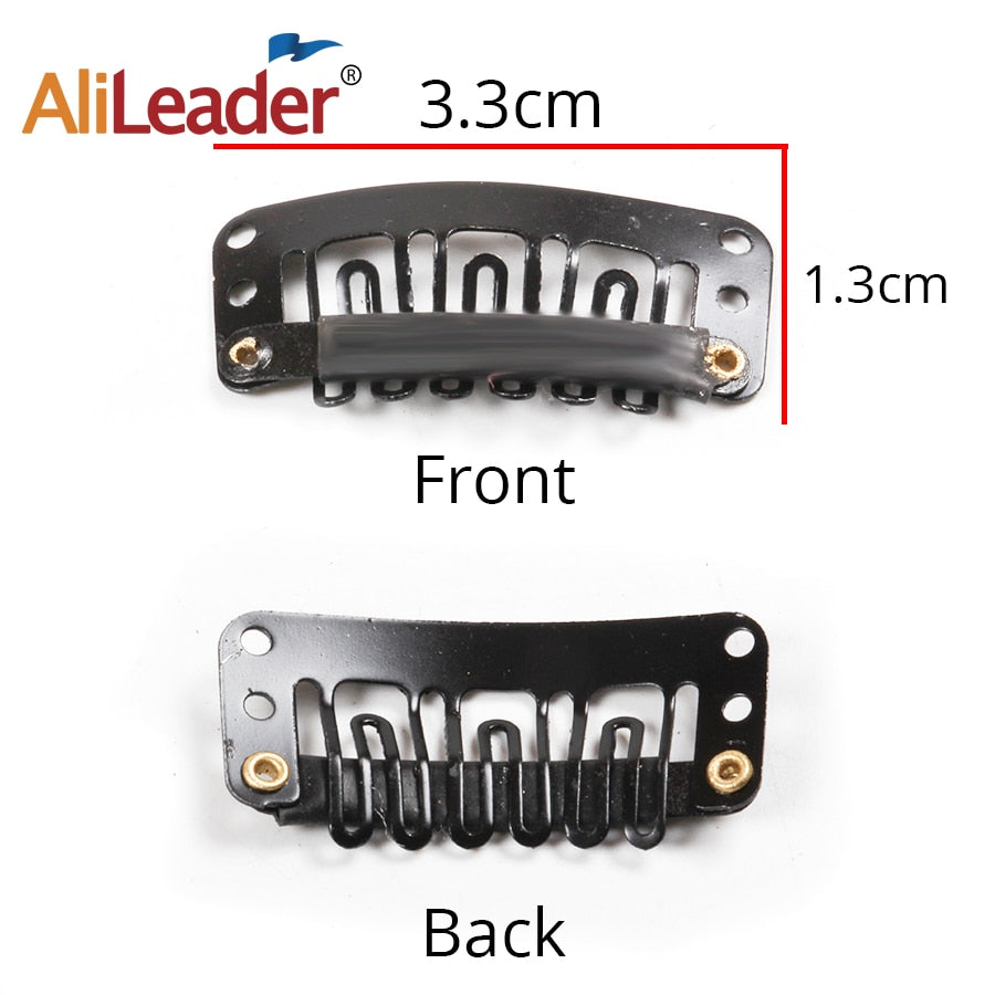 Alileader 20 ピース/ロットクリップヘアエクステンションかつらクリップ人間の髪の前髪スナップヘアクリップ拡張用金属櫛閉鎖用