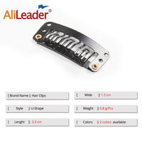 Alileader 20 ピース/ロットクリップヘアエクステンションかつらクリップ人間の髪の前髪スナップヘアクリップ拡張用金属櫛閉鎖用