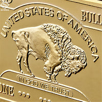 Gold Plated Bullion Beauty Bar United States Of America 1 Troy Ounce Replica Gold Clad Buffalo Bar