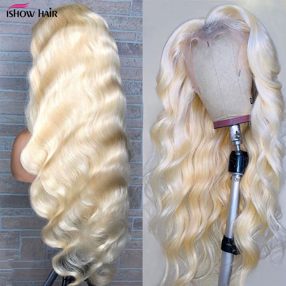 Human Hair Wigs Blonde Lace Part Wig For Women 613 28 30 Inch Frontal Pre Plucked Glueless Transparent Honey Blonde Straight Wig