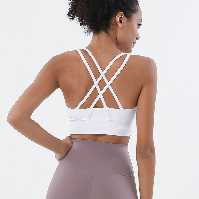 Nylon Top Women Bra Top Woman Breathable Underwear Women Fitness Yoga Sports Bra For Women Gym 22 Colors