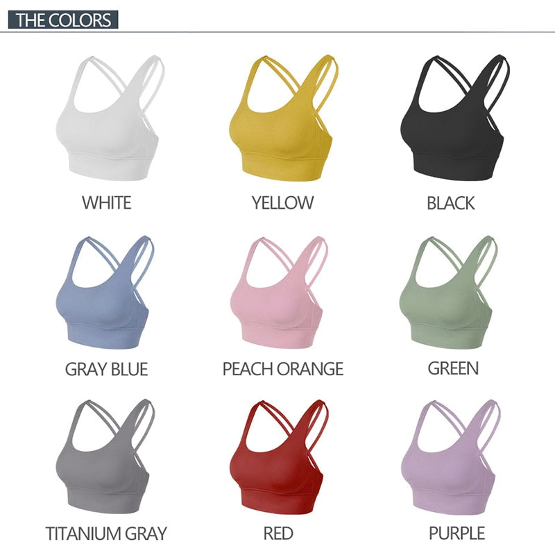 Nylon Top Women Bra Top Woman Breathable Underwear Women Fitness Yoga Sports Bra For Women Gym 22 Colors