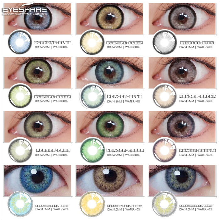 EYESHARE 目用ナチュラルカラーコンタクトレンズ 2 個 モニカカラー化粧品コンタクトレンズ目用カラーレンズ