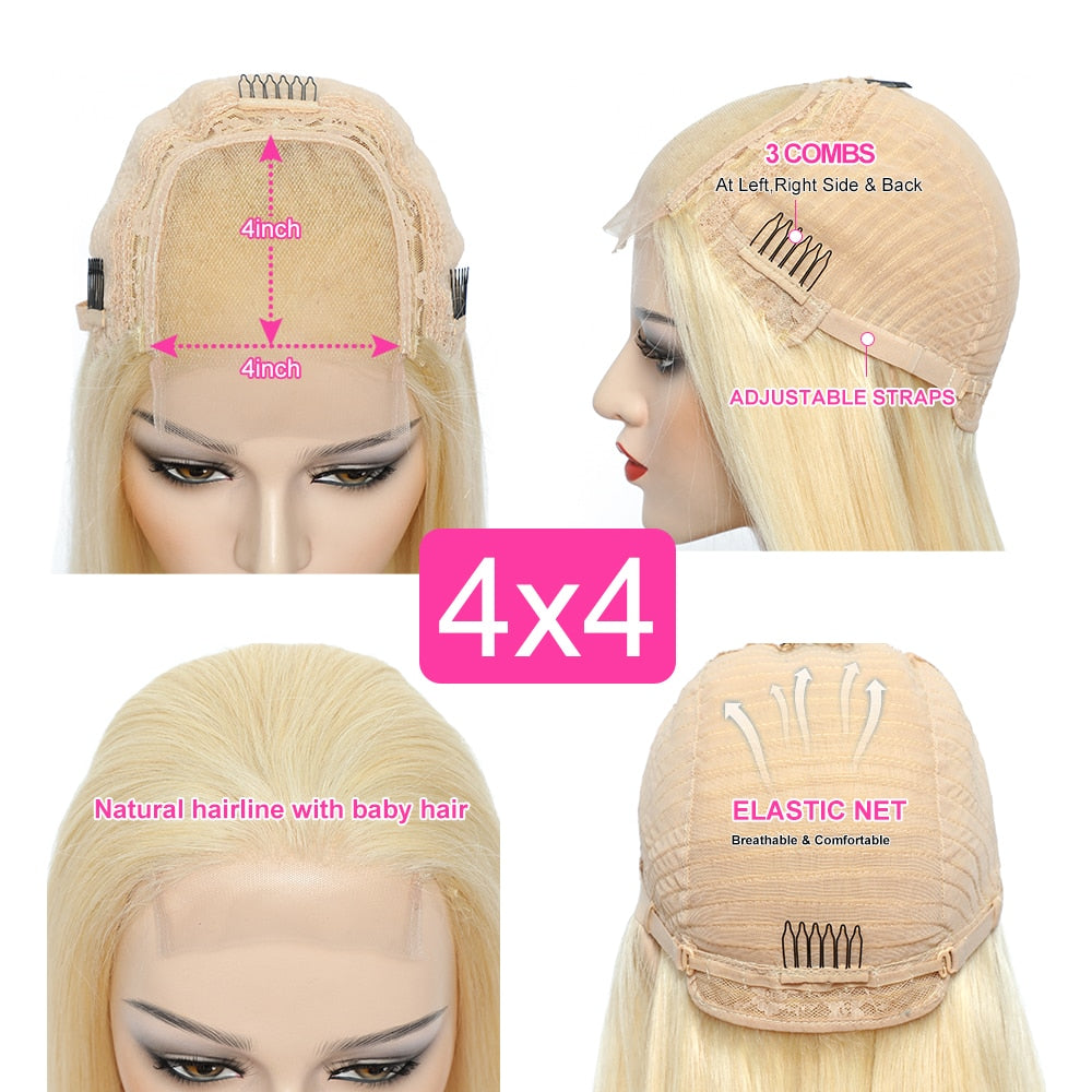 Blonde Lace Front Wig Human Hair Straight Blonde Human Hair Wigs