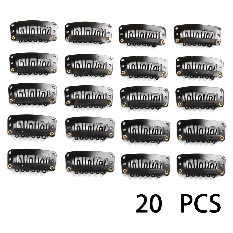 Alileader 20 ピース/ロットクリップヘアエクステンションかつらクリップ人間の髪の前髪スナップヘアクリップ拡張用金属櫛閉鎖用