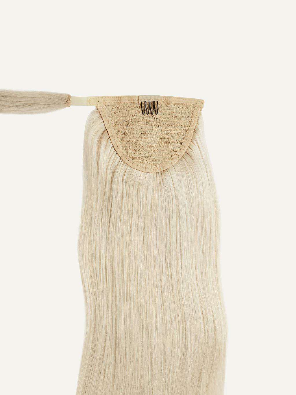 20 inch Platinum Blonde 100% Remy Hair Ponytail Extension