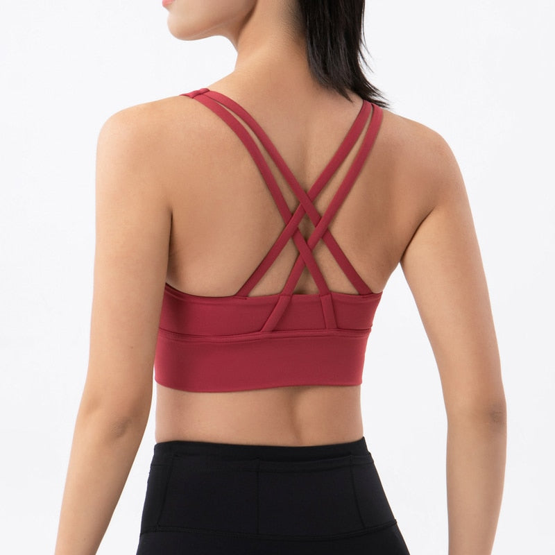 Nylon Top Women Bra Top Woman Breathable Underwear Women Fitness Yoga Sports Bra For Women Gym 22 Colors