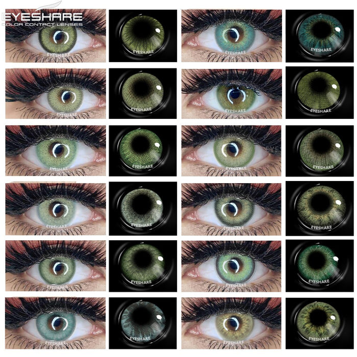 EYESHARE 目用カラーコンタクトレンズ コスメティックカラーレンズ グリーンカラーコンタクトレンズ 目元用コスメティックカラーレンズ 目元ビューティーアイズ