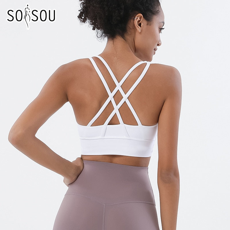 Nylon Top Women Bra Top Woman Breathable Underwear Women Fitness Yoga Sports Bra For Women Gym 22 Colors
