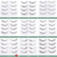 4pairs Natural False Eyelashes Thin Band Hand Made Short Lighter Eyelash Cosplay Korean Fashion Wispy Extension Makeup Tools