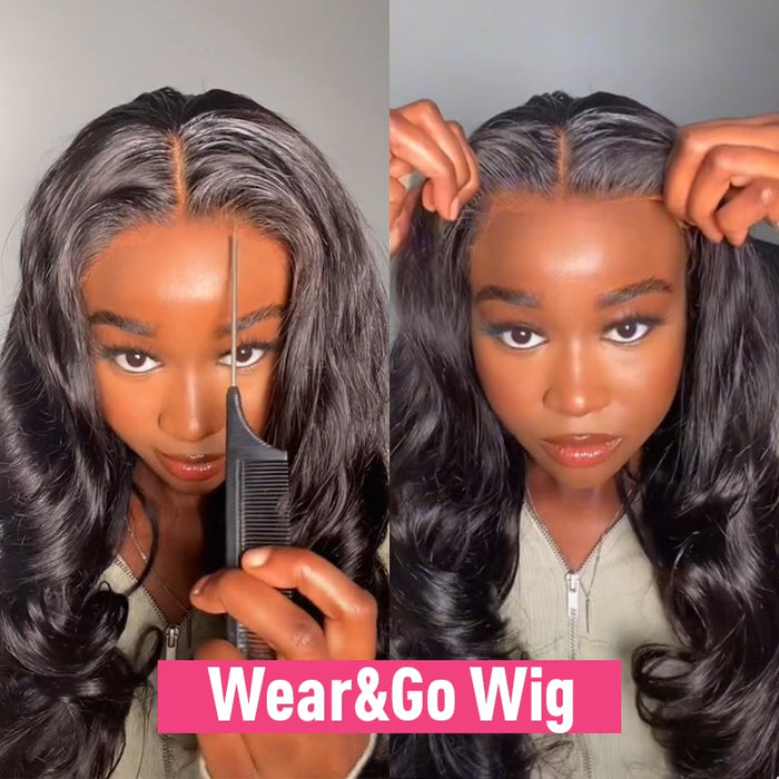 Glueless Wig Human Hair Ready To Wear and Go Preplucked Body Wave Transparent Wigs Without Glue Virgin Swiss Pre Cut Hairline