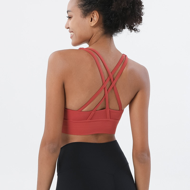 Nylon Top Women Bra Top Woman Breathable Underwear Women Fitness Yoga Sports Bra For Women Gym 22 Colors