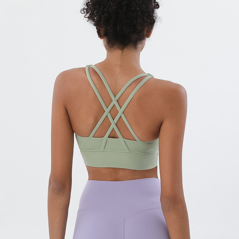 Nylon Top Women Bra Top Woman Breathable Underwear Women Fitness Yoga Sports Bra For Women Gym 22 Colors