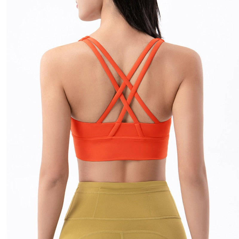 Nylon Top Women Bra Top Woman Breathable Underwear Women Fitness Yoga Sports Bra For Women Gym 22 Colors