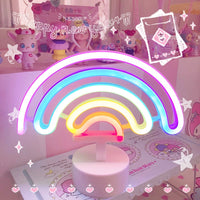 レインボーユニコーンネオン Led ナイトランプ女の子の寝室暖かい夜の光ルーム装飾 3d アクリルテーブルデスクランプギフト