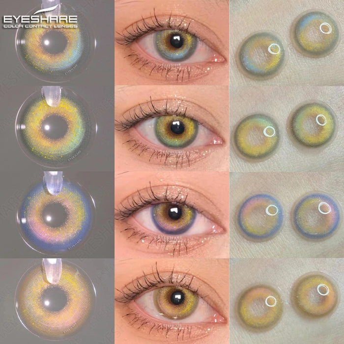EYESHARE 1 ペア新しいカラーコンタクトレンズ目ナチュラルブラウン目コンタクトレンズ年間ファッションブルー目レンズカラーレンズ