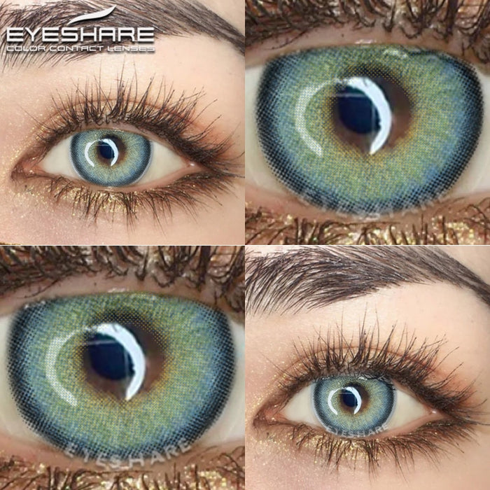 EYESHARE カラーレンズ目 2 個ナチュラルカラーコンタクトレンズ目年間美容コンタクトレンズ目化粧品ブルーカラーレンズ