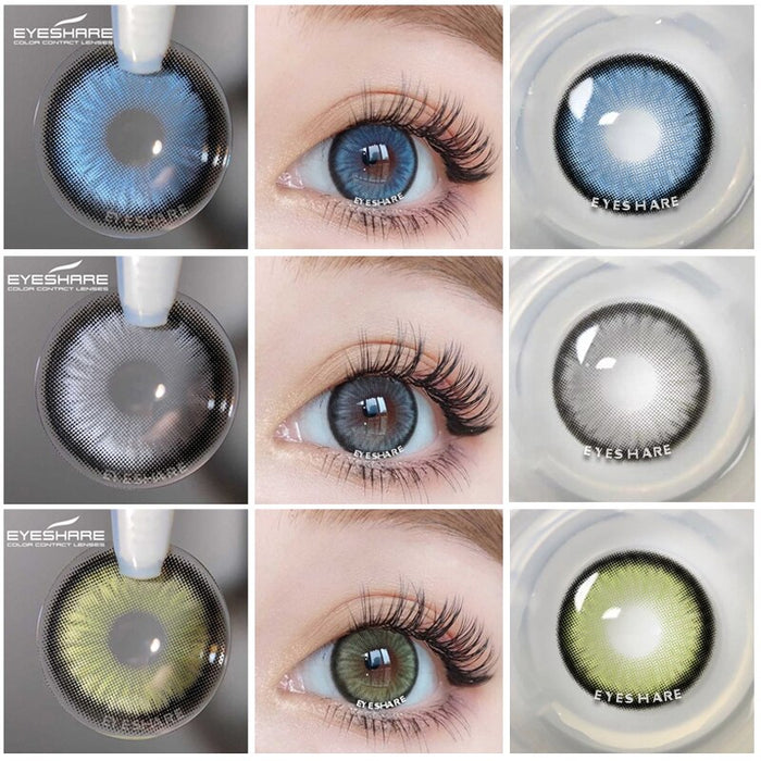 EYESHARE 1Pair Color Contact Lenses For Eyes Natural Blue Green Lenses Beautiful Pupil Color Lenses Yearly Cosmetic Contact Lens