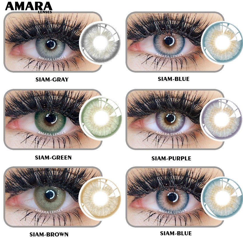 AMARA 1 Pair Color Contact Lenses for Eyes Natural Brown Lenses Beauty Fashion Monet lense Blue Lenses Green Eye Contact