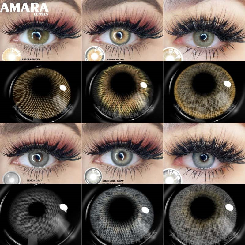 AMARA 1 Pair Colored Contact Lenses Natural Look Brown Eye Lenses Gray Contact Blue Lenses Fast Delivery Green Eye