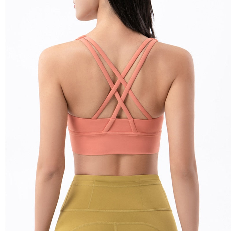 Nylon Top Women Bra Top Woman Breathable Underwear Women Fitness Yoga Sports Bra For Women Gym 22 Colors