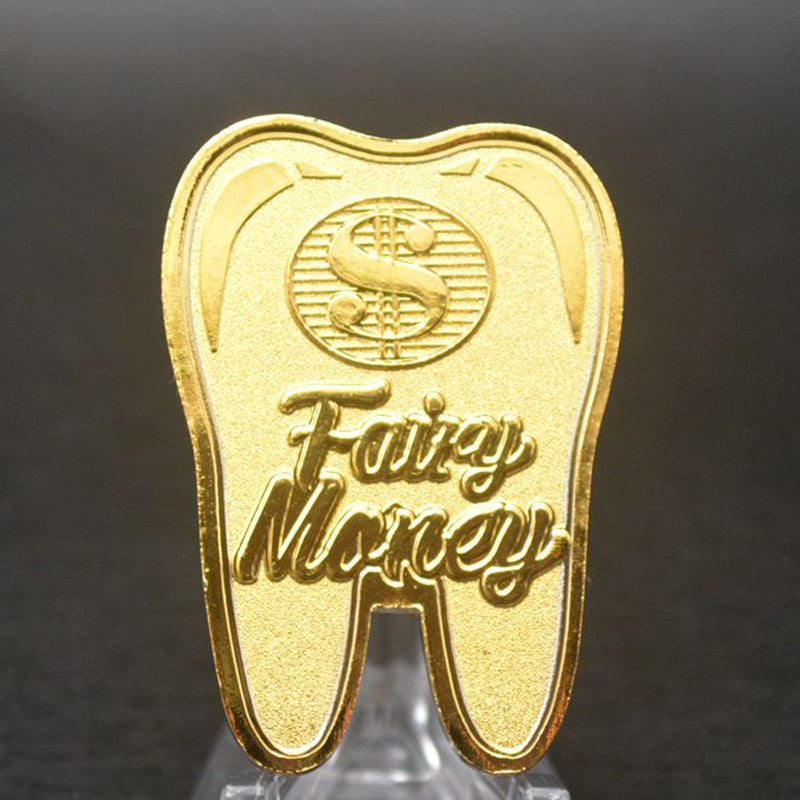 New Tooth Fairy Coins for Children Gold Plated Medal Embossed Collectible Coins Commemorative Collection for Decoration