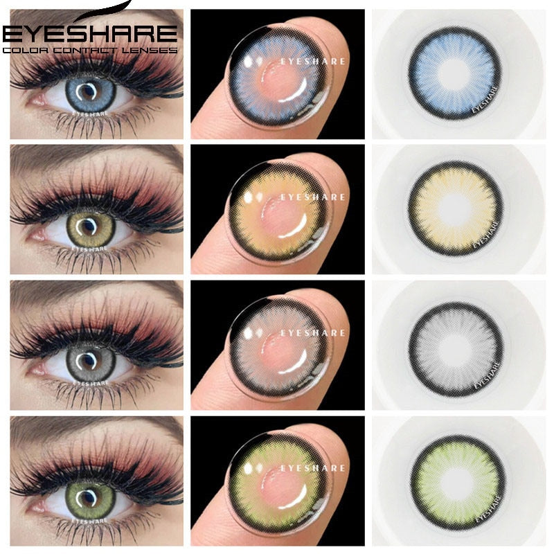 EYESHARE Eye Contacts 1pair DIAMOND Series BLUE Color Lenses Colored Contact Lens Beauty Eyes Cosmetic Eyecontact Contactlen