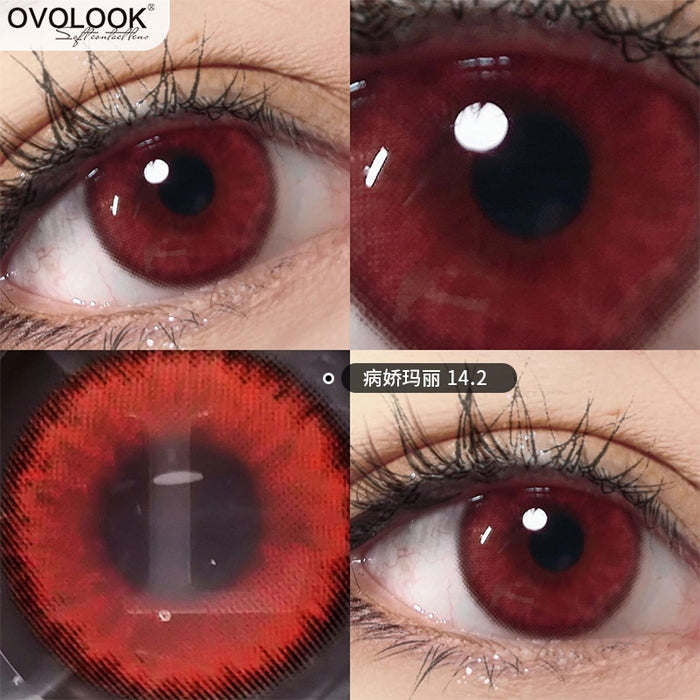 2pcs Vampire Lenses Sick Mary Red Cosplay Contact Lenses Anime Colored Eye Lenses