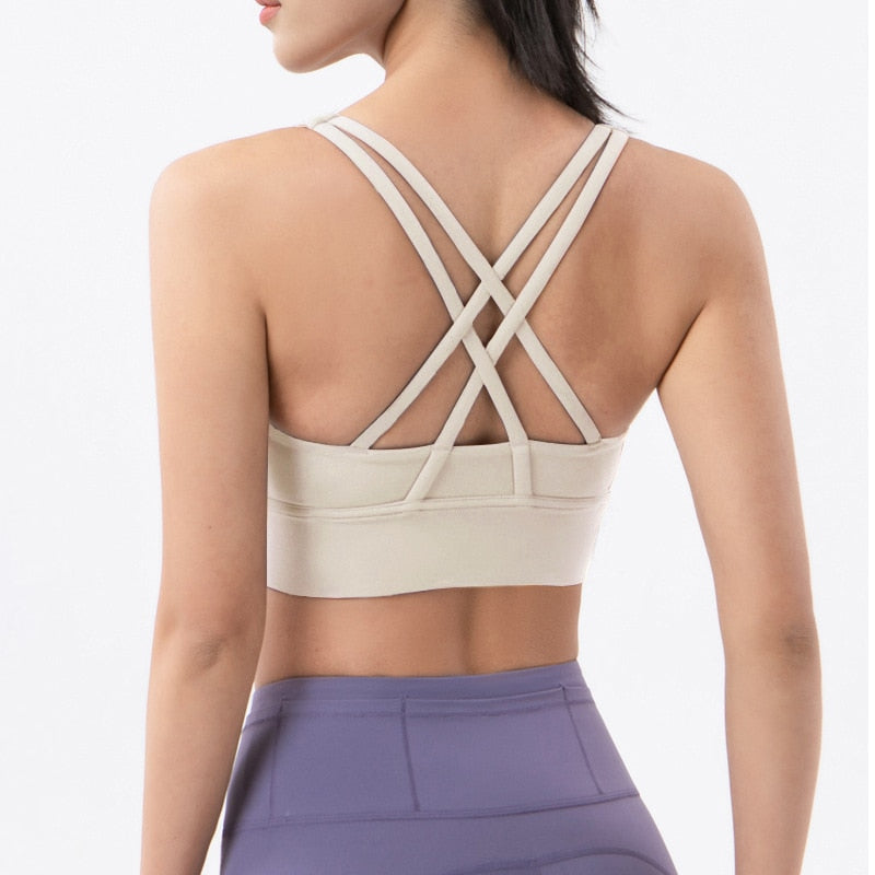 Nylon Top Women Bra Top Woman Breathable Underwear Women Fitness Yoga Sports Bra For Women Gym 22 Colors