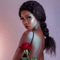 Kinky Straight Yaki Human Hair Lace Front Wigs